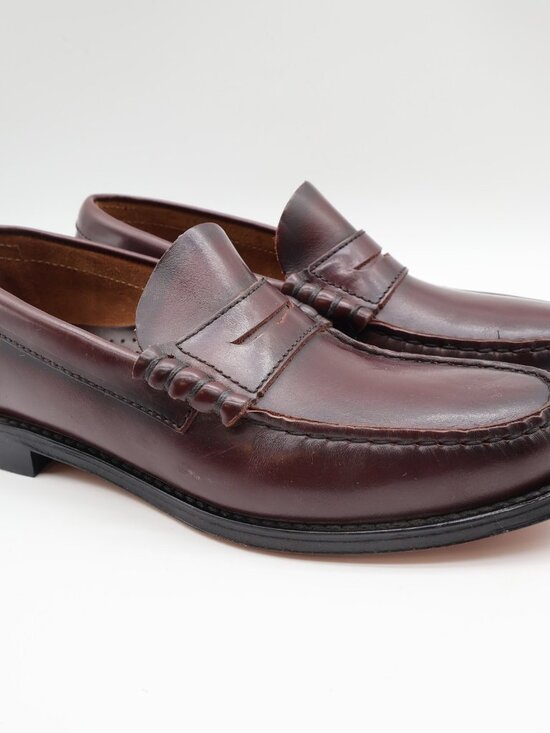 Barclay Vintage 70s 80s Mens 8 D Burgundy Leather Penny Loafers main image 15